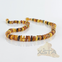 Amber necklace polished multicolour tablets